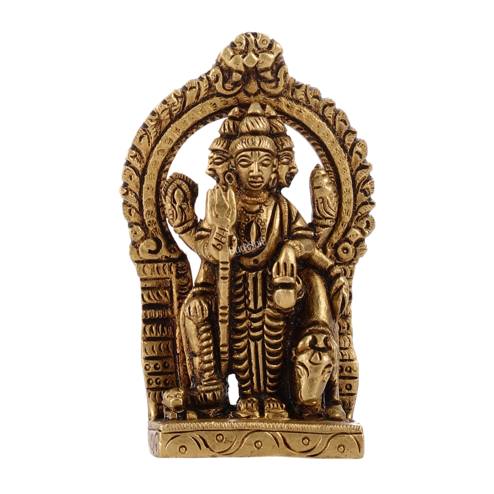 Superfine Small Brass Lord Dattatreya Guru Idol | Height 3.5 inch