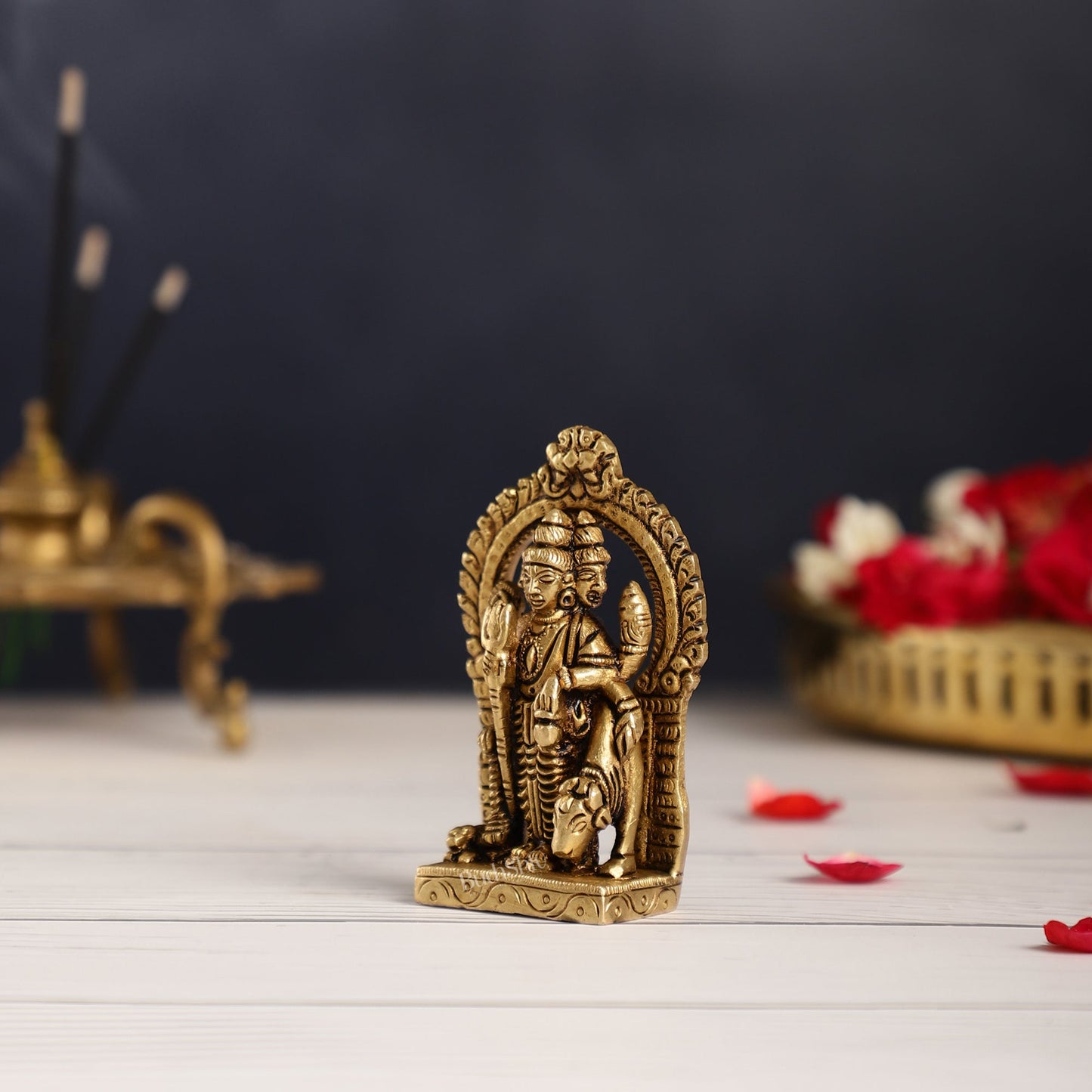 Superfine Small Brass Lord Dattatreya Guru Idol | Height 3.5 inch