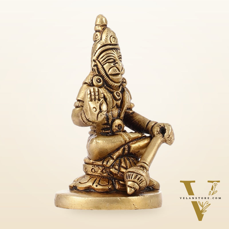 Superfine Small Brass Lord Hanuman Idol for Home Temple | Height 3 inch