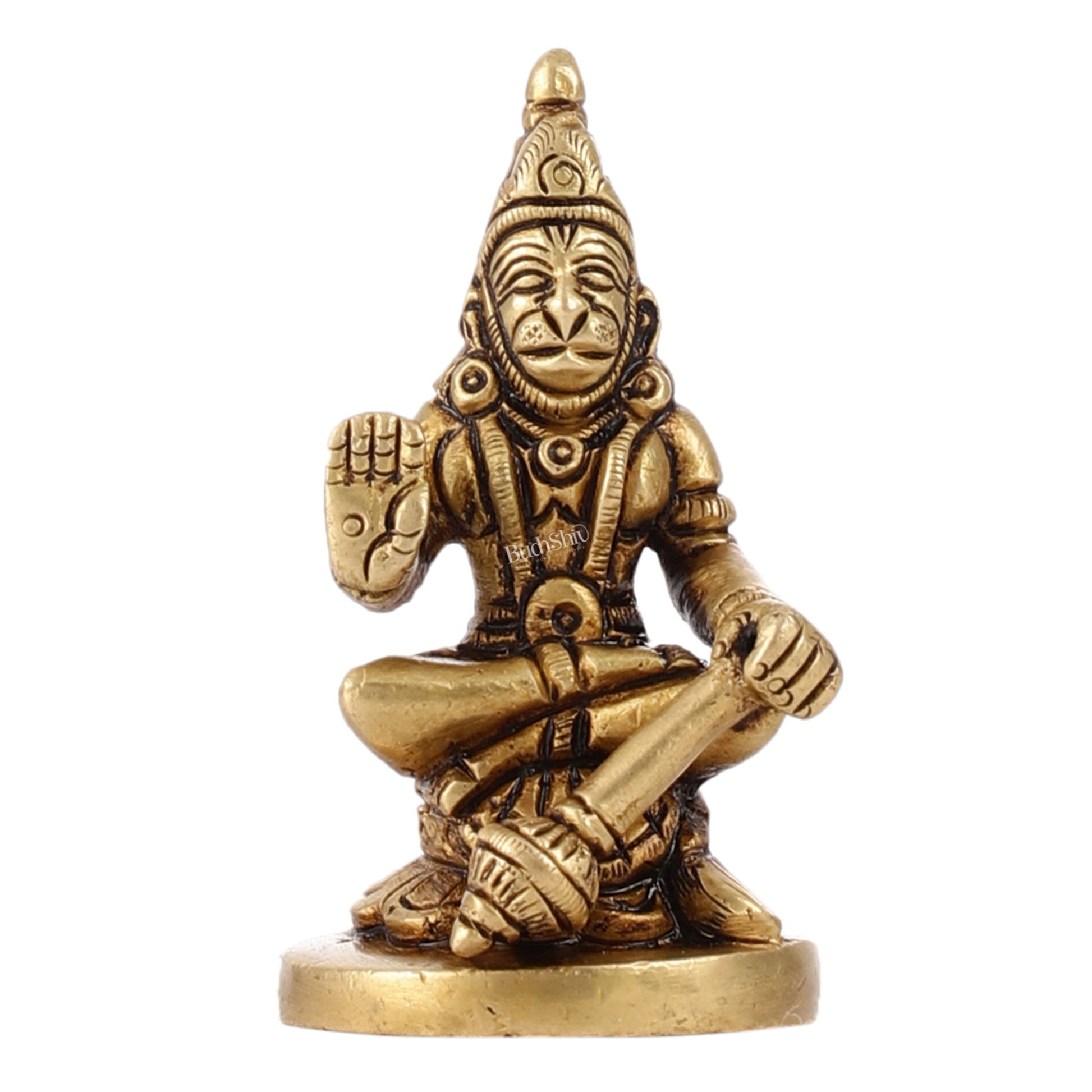 Superfine Small Brass Lord Hanuman Idol for Home Temple | Height 3 inch