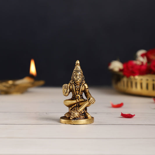 Superfine Small Brass Lord Hanuman Idol for Home Temple | Height 3 inch