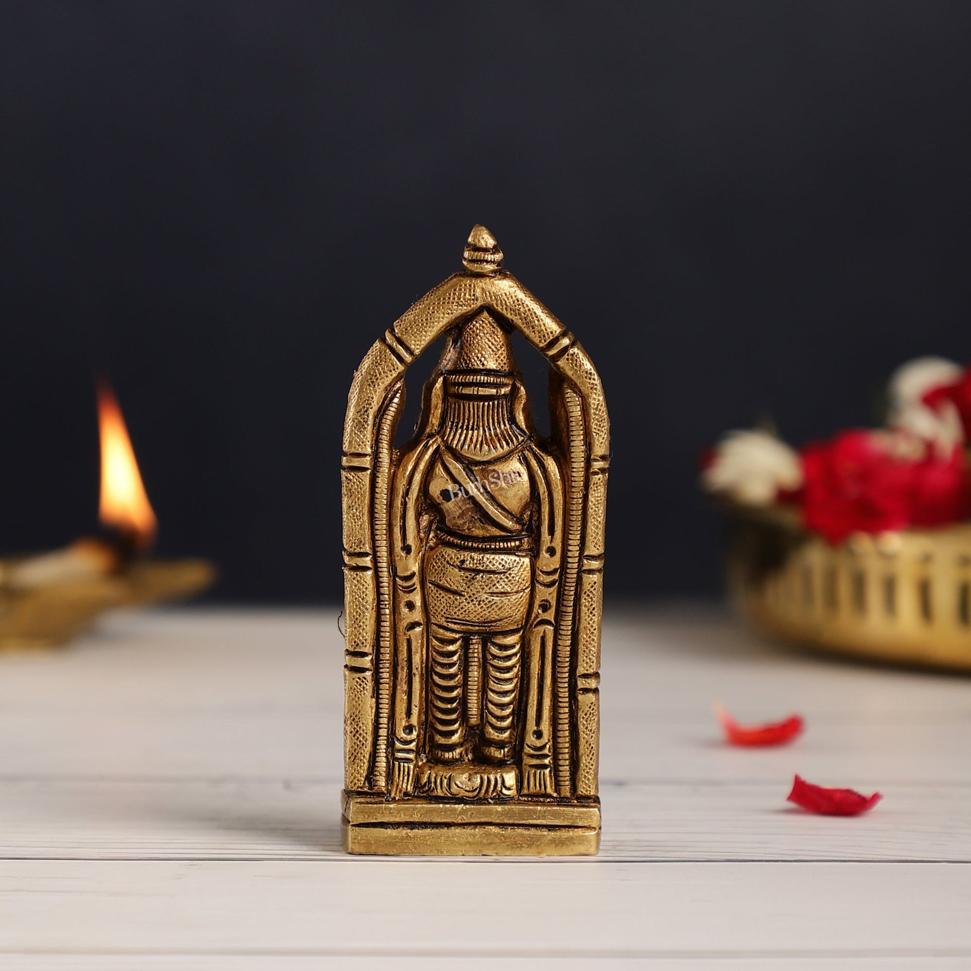 Superfine Small Brass Tirupati Balaji Idol | Height 4 inch