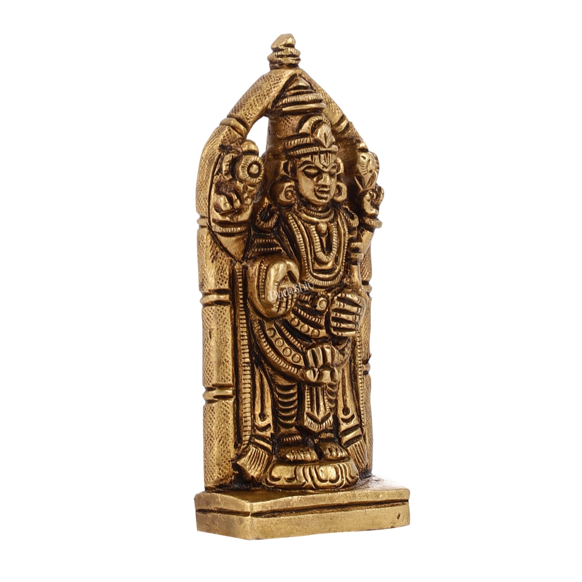 Superfine Small Brass Tirupati Balaji Idol | Height 4 inch