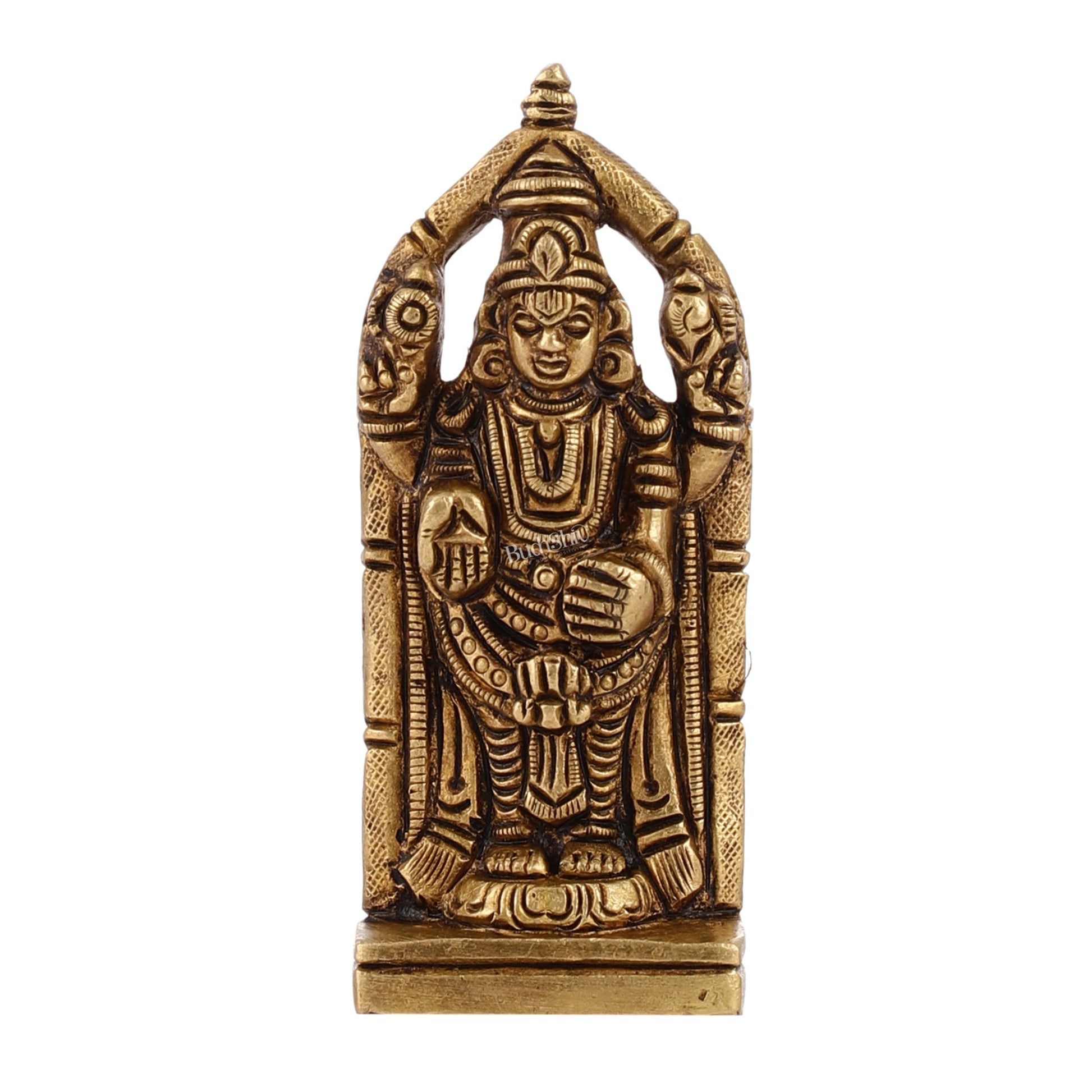 Superfine Small Brass Tirupati Balaji Idol | Height 4 inch