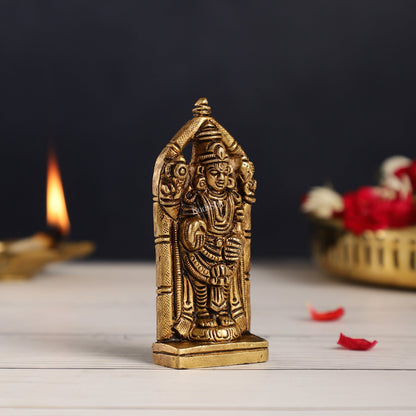 Superfine Small Brass Tirupati Balaji Idol | Height 4 inch