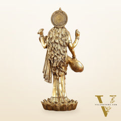 Superfine Standing Saraswati Brass Murti - 25 inch