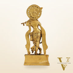 Supreme Krishna: Exquisite 12-Inch Brass Idol