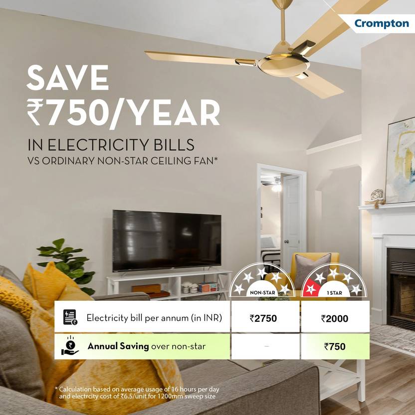 Crompton SUREBREEZE HILLBRIZ 1200 mm (48 inch) Ceiling Fan 1 Star-2