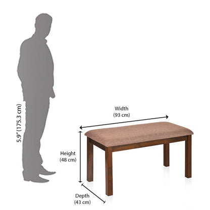 Nilkamal Sutlej Multi Use Medium Sitting Bench for Living Room | Dining Room (Antique Cherry)