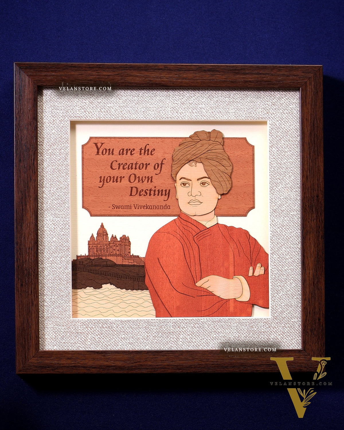 Swami Vivekananda | 3D Wooden Wall Hanging Frame with Glass