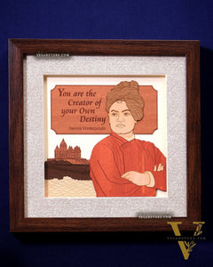 Swami Vivekananda | 3D Wooden Wall Hanging Frame with Glass