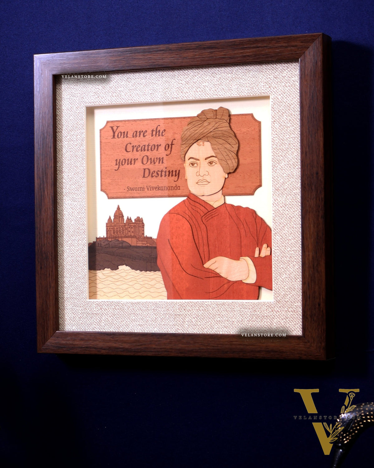 Swami Vivekananda | 3D Wooden Wall Hanging Frame with Glass
