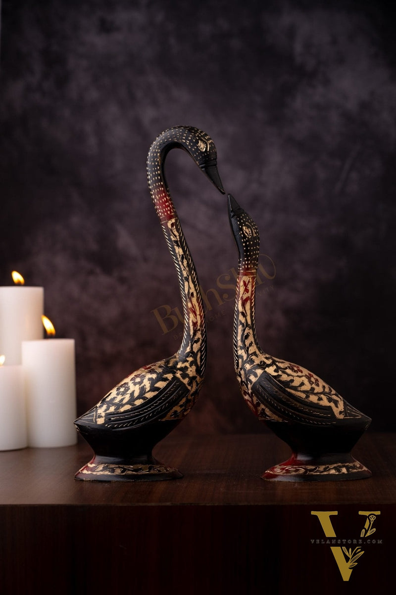 Swan Set of 2 in Brass for Home Decor Office Decor