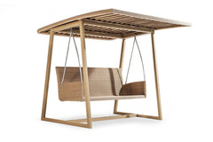 Jazz Three Seater Hanging Swing With Stand For Balcony , Garden Swing (Tan)