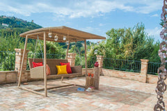 Jazz Three Seater Hanging Swing With Stand For Balcony , Garden Swing (Tan)