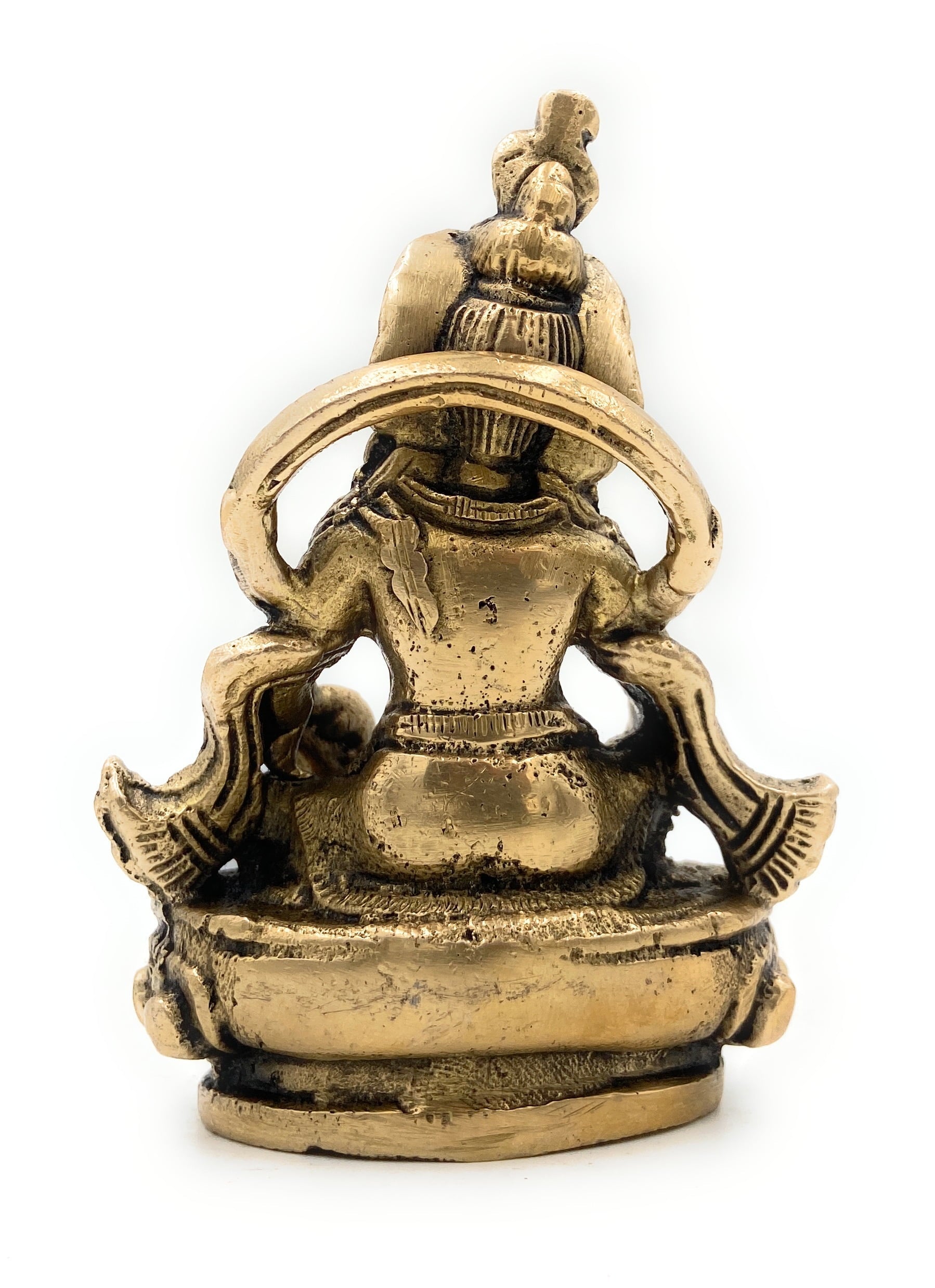 Brass Lord Kubera Idol | Kuber Murti | Kuvera Statue | Dhanapati Vaisravana Sculpture | God of Wealth Pooja Vigraham for Home, Temple & Vastu Decor,Gold, 4.5 Inch, 1 Piece