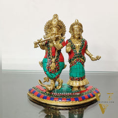 Symbolic Radha Krishna Idol - Essence of Love and Divine Union 7 inch