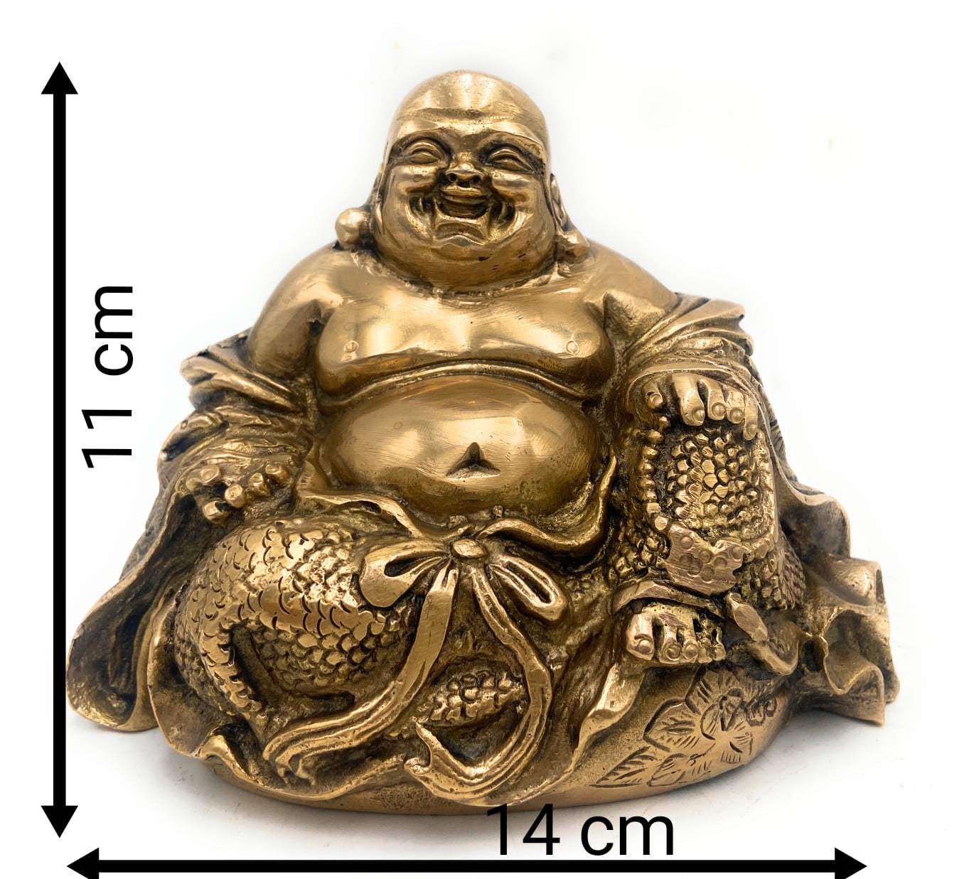 Handcrafted Brass Kubera Idol | Kuber Kuvera Dhanapati Vaisravana Murti | God of Wealth Statue Vigraha for Pooja, Temple, Home Decor & Gifts,Gold, 4.5 Inch, 1 Piece