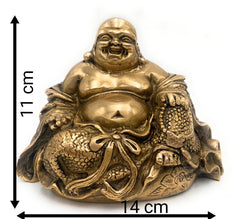 Handcrafted Brass Kubera Idol | Kuber Kuvera Dhanapati Vaisravana Murti | God of Wealth Statue Vigraha for Pooja, Temple, Home Decor & Gifts,Gold, 4.5 Inch, 1 Piece