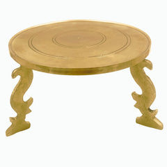Bhunes Brass Pooja Chowki Peetha Peeta Peetalu Peetham Bajot For Temple Sinhasan Pooja Mandir Stand, Gold, 5 Inch, 1 Piece