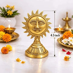 Brass Sun Face With Stand (4.5 Inch)
