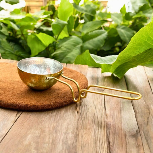 Pure Brass Tadka Pan with Tin Coating – Traditional Indian Tempering Pan