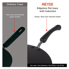 Meyer Non Stick Edge-less Induction Flat Tawa, 30 cm
