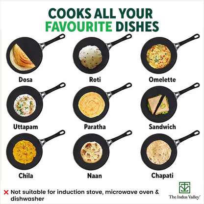 CASTrong Cast Iron Concave Tawa, Pre-seasoned, Nonstick, 100% Pure, Toxin-free, Free ₹110 Spatula, 25.4cm, 1.9kg