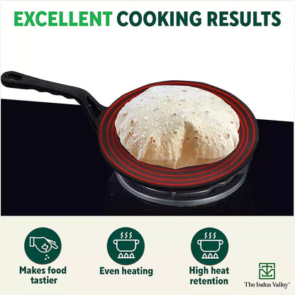 CASTrong Cast Iron Concave Tawa, Pre-seasoned, Nonstick, 100% Pure, Toxin-free, Free ₹110 Spatula, 25.4cm, 1.9kg