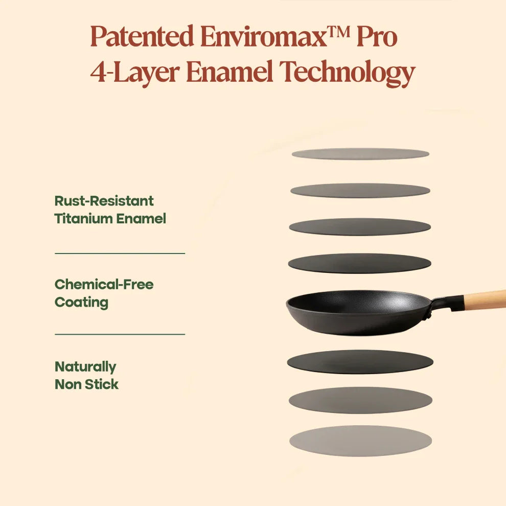 No. 9 Enamel Cast Iron Pan LITE (24cm)