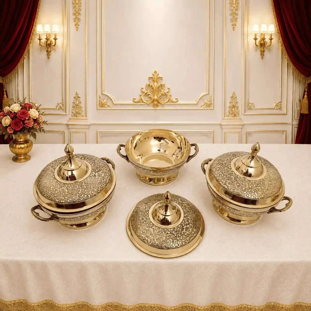 Brass Luxury Dinner Serving Set