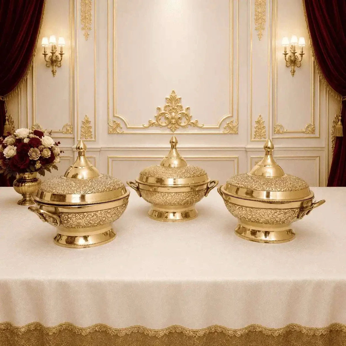 Brass Luxury Dinner Serving Set