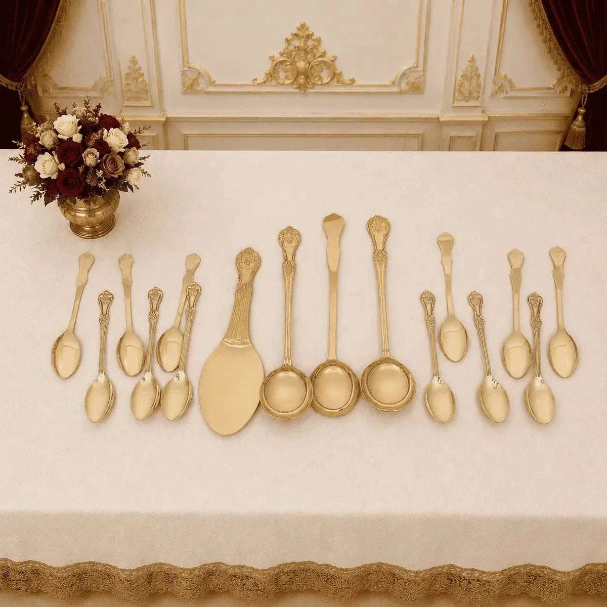 Brass Luxury Dinner Serving Set