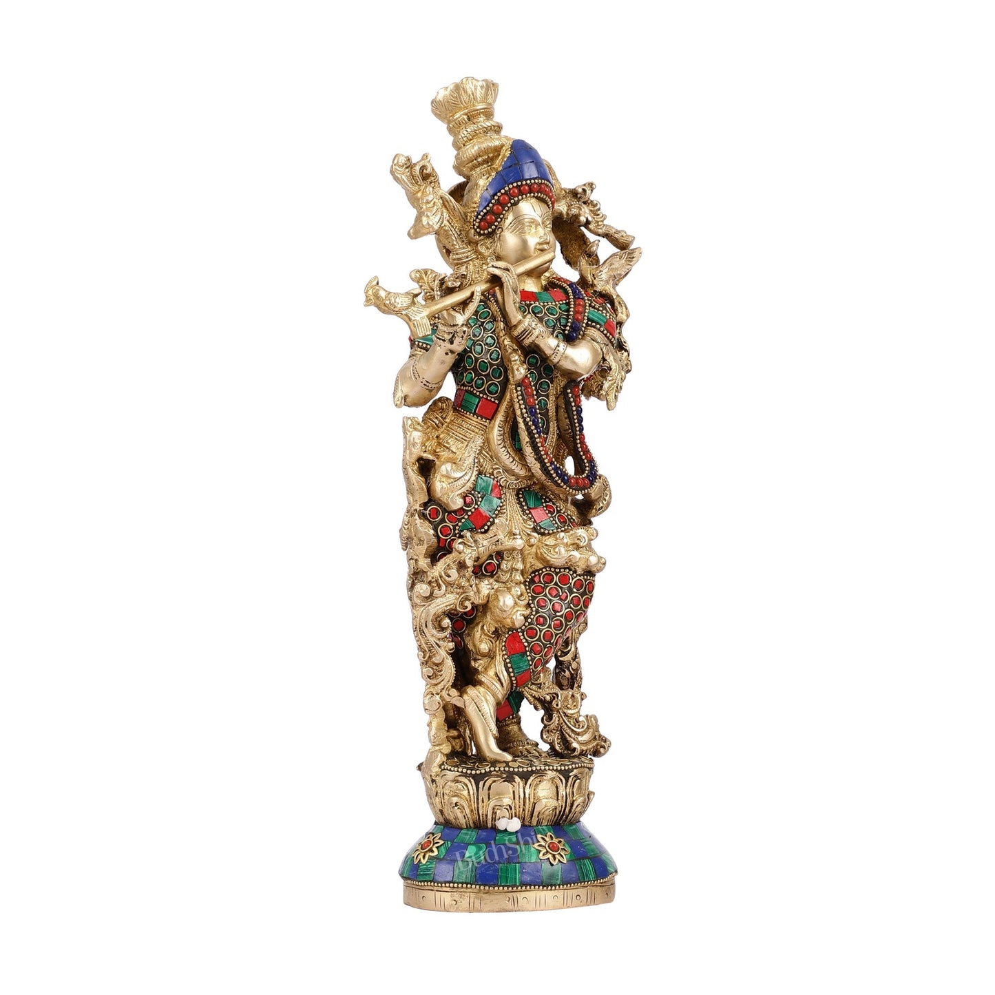 The Brass Krishna Statue - Divine Handcrafted Masterpiece | 14 inch