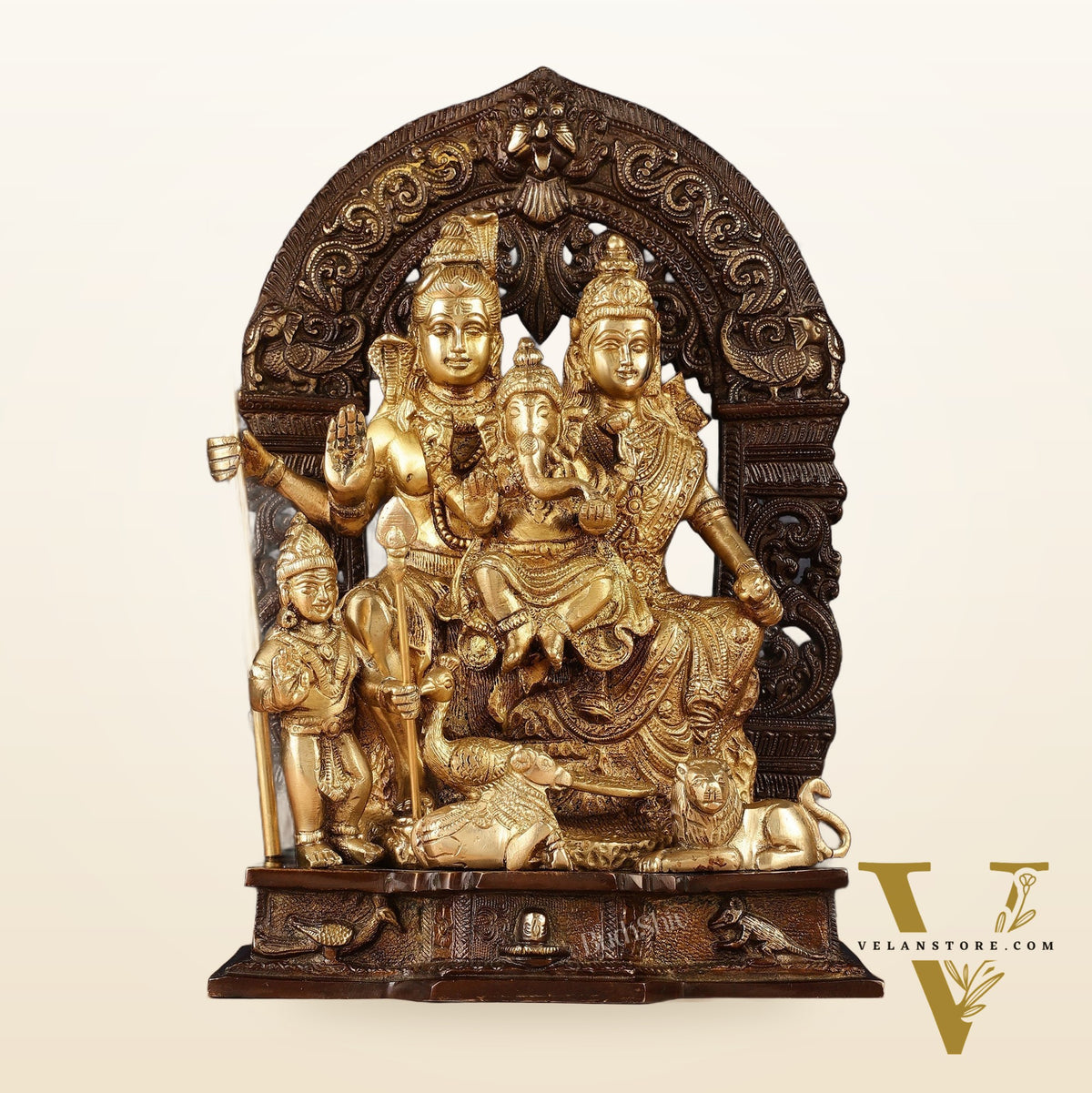 The complete Brass Shiva Parivar Idol 12" duel tone