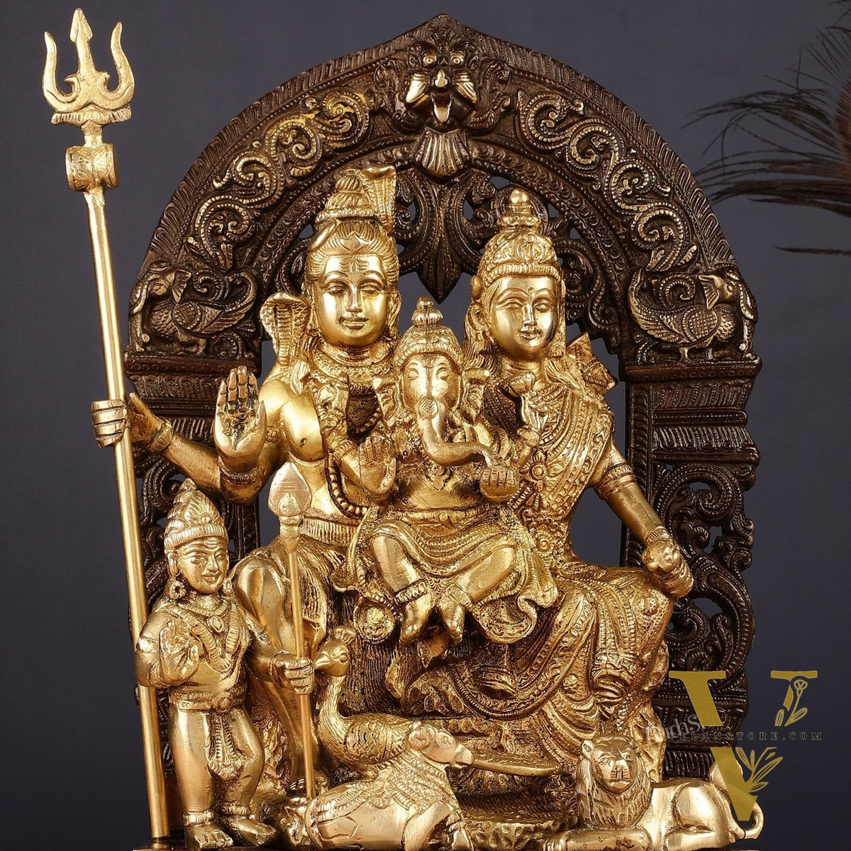 The complete Brass Shiva Parivar Idol 12" duel tone