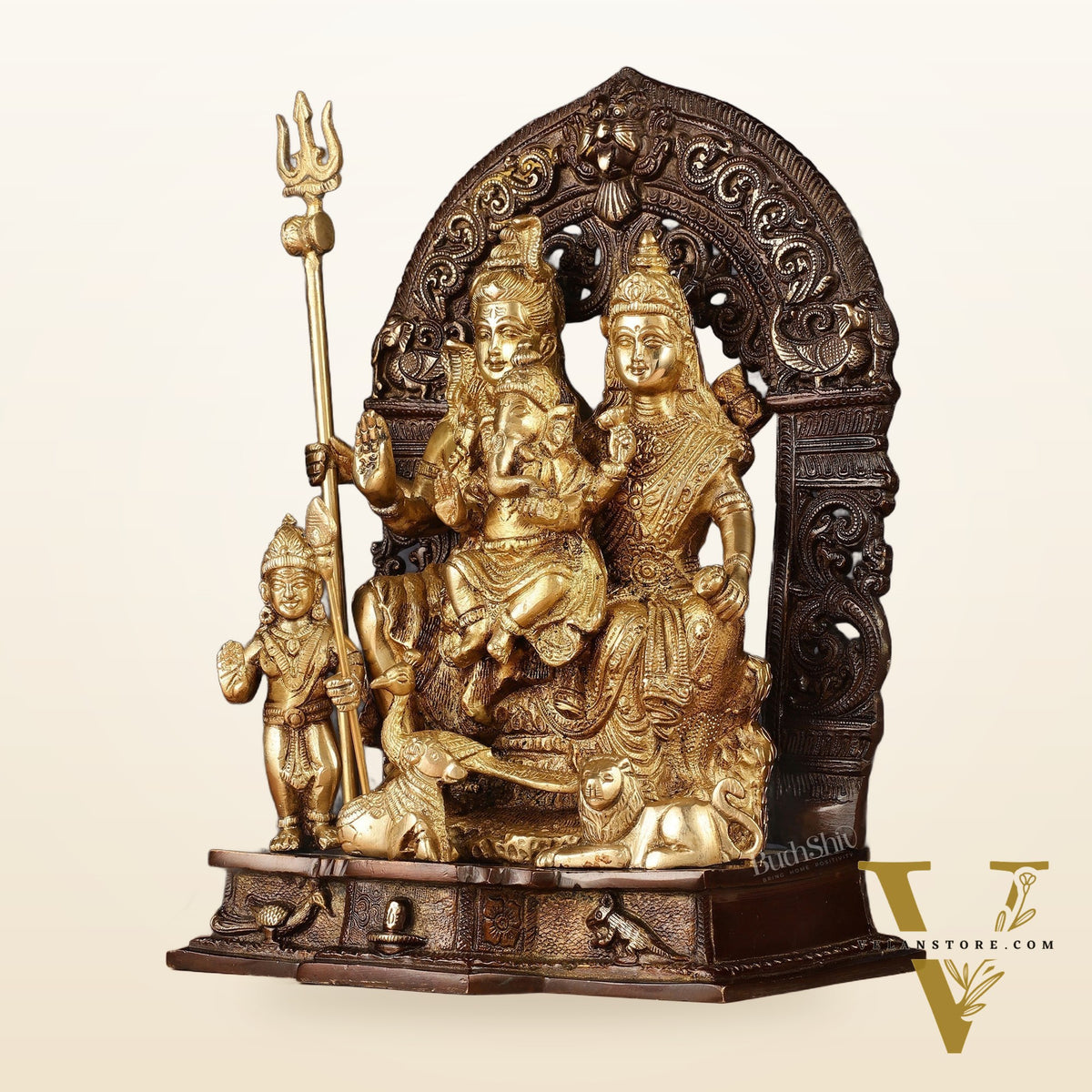 The complete Brass Shiva Parivar Idol 12" duel tone