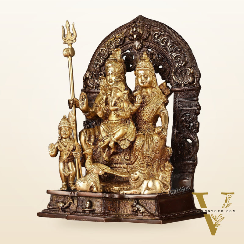 The complete Brass Shiva Parivar Idol 12" duel tone