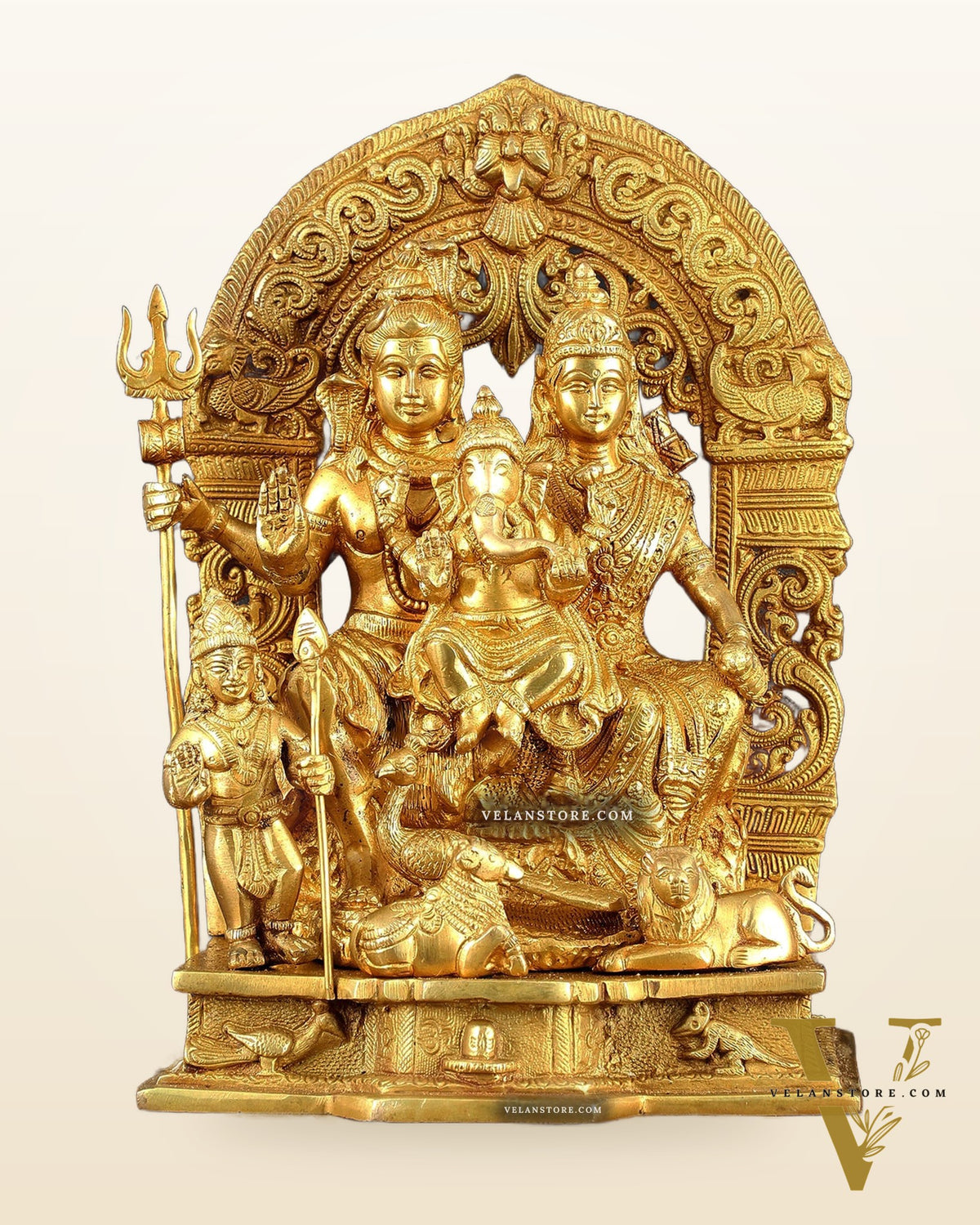 The complete Brass Shiva Parivar Idol 12"