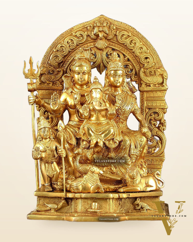 The complete Brass Shiva Parivar Idol 12"