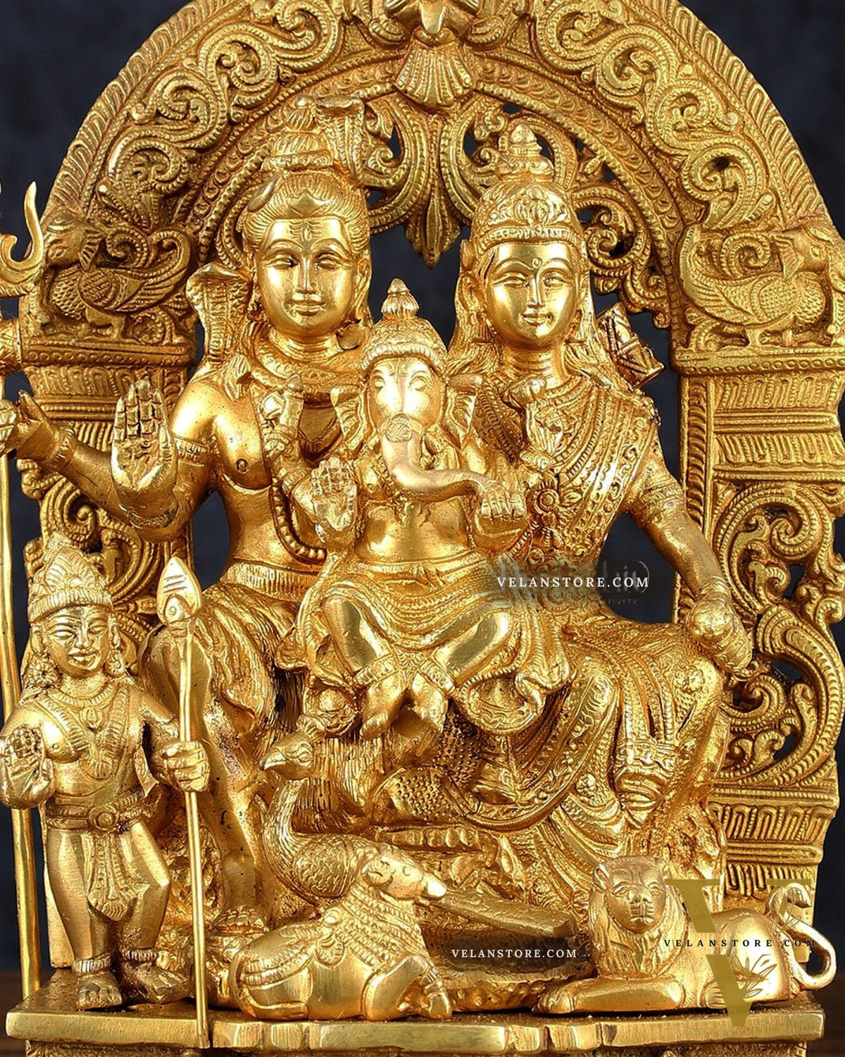 The complete Brass Shiva Parivar Idol 12"