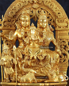 The complete Brass Shiva Parivar Idol 12"