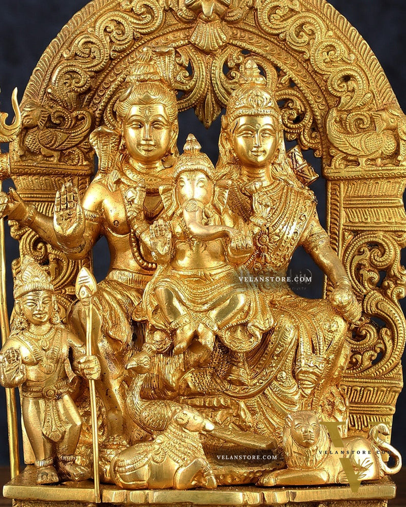 The complete Brass Shiva Parivar Idol 12"