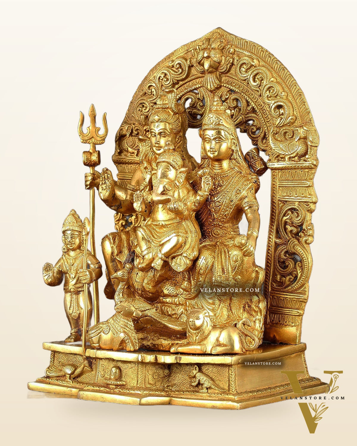 The complete Brass Shiva Parivar Idol 12"