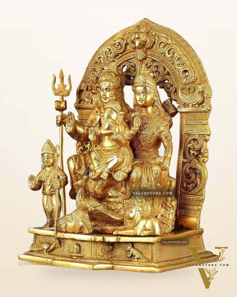 The complete Brass Shiva Parivar Idol 12"