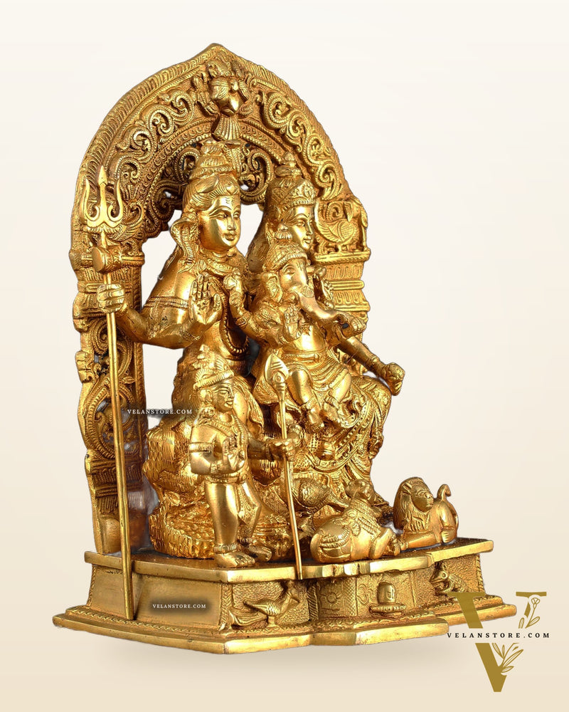 The complete Brass Shiva Parivar Idol 12"