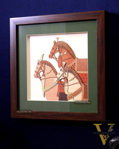 Three Horses | 3D Wooden Wall Hanging Frame with Glass
