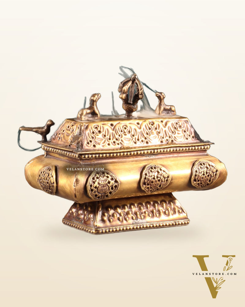 Tibetan Brass Dhoop Burner – Traditional Incense Holder
