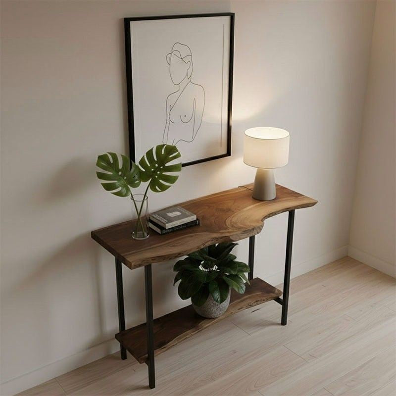 Timber Wooden Live Edge Console Table