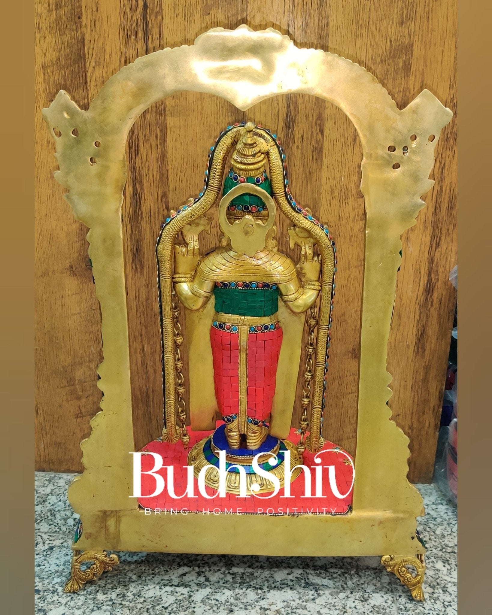 Tirupati Balaji Brass Idol 25 inches with stonework